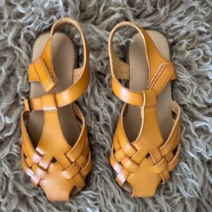 Little girls Tan Leather Sandals